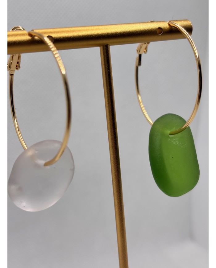 PENDIENTES ARTESANOS DE CRISTAL MARINO