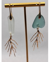 PENDIENTES ARTESANOS DE CRISTAL MARINO