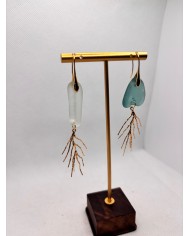 PENDIENTES ARTESANOS DE CRISTAL MARINO