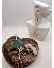 PENDIENTES ARTESANOS DE CRISTAL MARINO