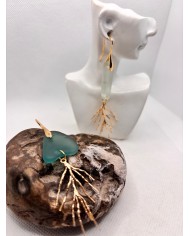 PENDIENTES ARTESANOS DE CRISTAL MARINO