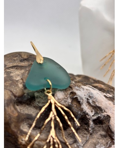 PENDIENTES ARTESANOS DE CRISTAL MARINO