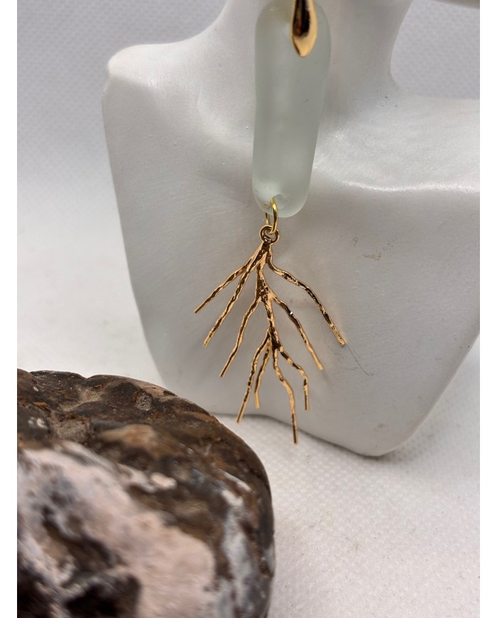 PENDIENTES ARTESANOS DE CRISTAL MARINO