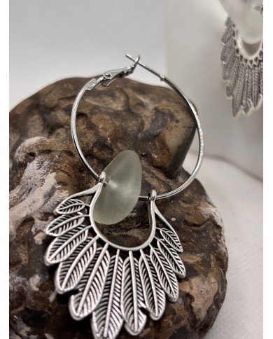 PENDIENTES ARTESANOS DE CRISTAL MARINO