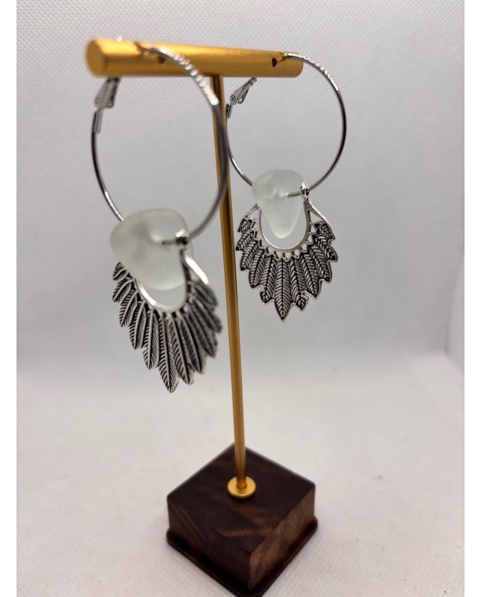 PENDIENTES ARTESANOS DE CRISTAL MARINO