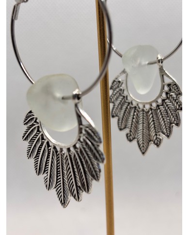 PENDIENTES ARTESANOS DE CRISTAL MARINO