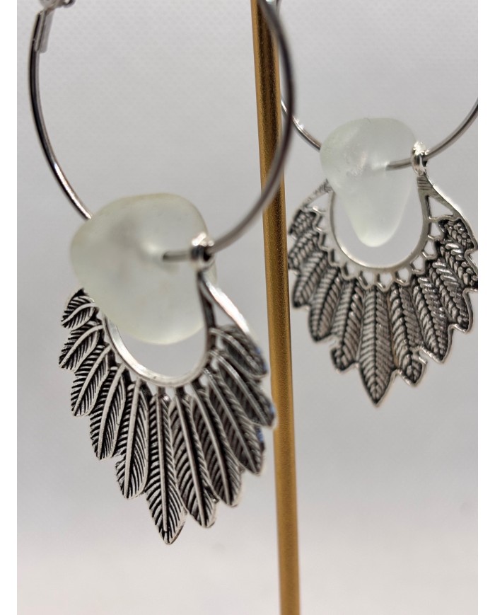 PENDIENTES ARTESANOS DE CRISTAL MARINO