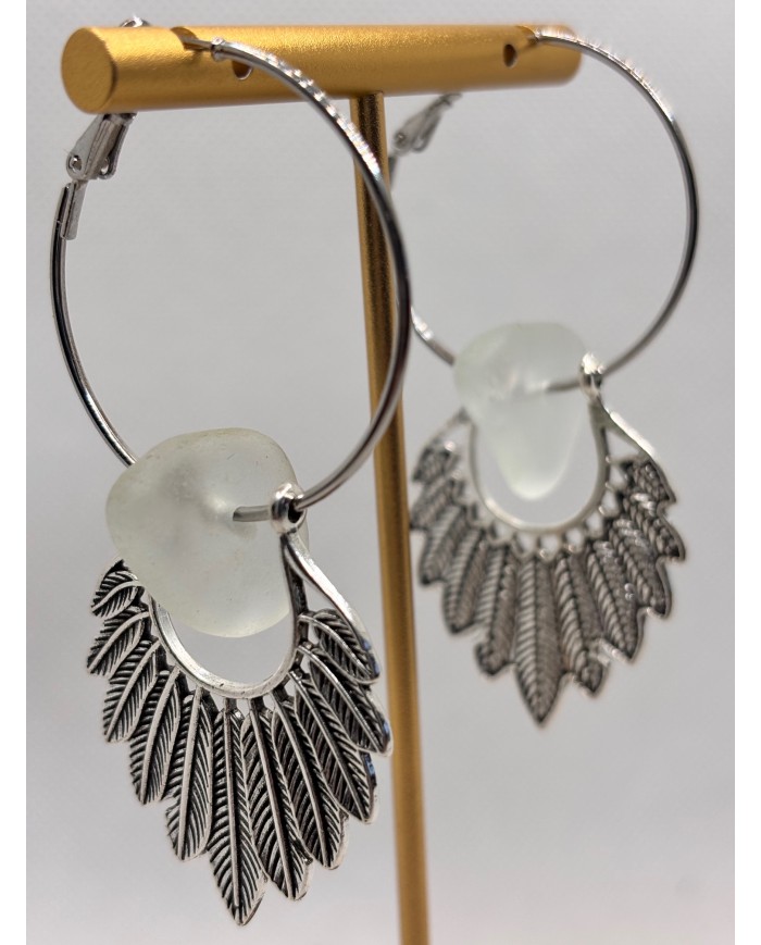 PENDIENTES ARTESANOS DE CRISTAL MARINO