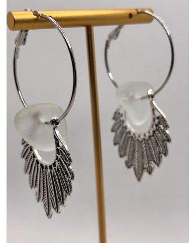 PENDIENTES ARTESANOS DE CRISTAL MARINO