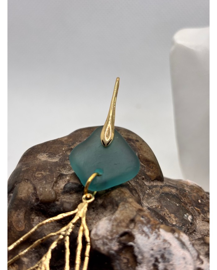 PENDIENTES ARTESANOS DE CRISTAL MARINO