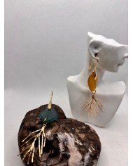 PENDIENTES ARTESANOS DE CRISTAL MARINO