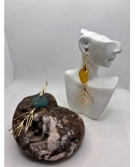 PENDIENTES ARTESANOS DE CRISTAL MARINO