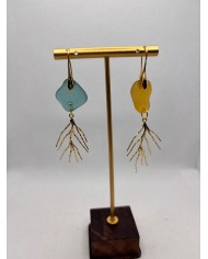 PENDIENTES ARTESANOS DE CRISTAL MARINO