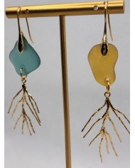 PENDIENTES ARTESANOS DE CRISTAL MARINO