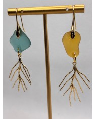 PENDIENTES ARTESANOS DE CRISTAL MARINO