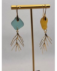 PENDIENTES ARTESANOS DE CRISTAL MARINO