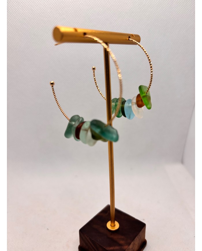 PENDIENTES ARTESANOS DE CRISTAL MARINO