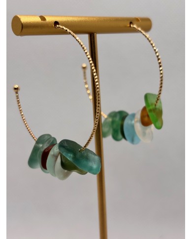 PENDIENTES ARTESANOS DE CRISTAL MARINO