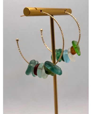 PENDIENTES ARTESANOS DE CRISTAL MARINO