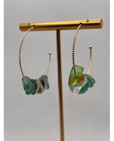 PENDIENTES ARTESANOS DE CRISTAL MARINO