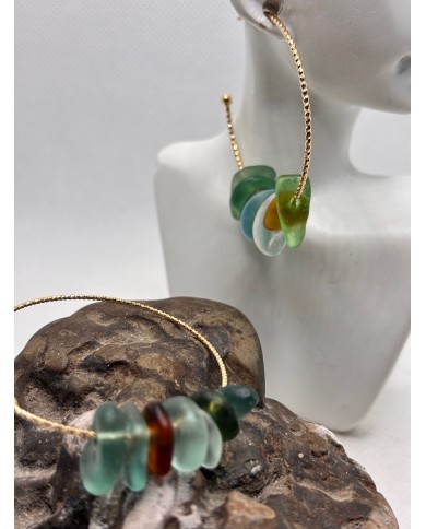 PENDIENTES ARTESANOS DE CRISTAL MARINO