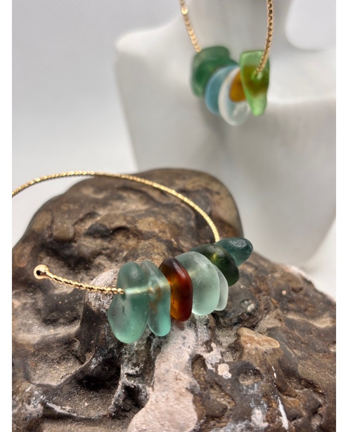 PENDIENTES ARTESANOS DE CRISTAL MARINO