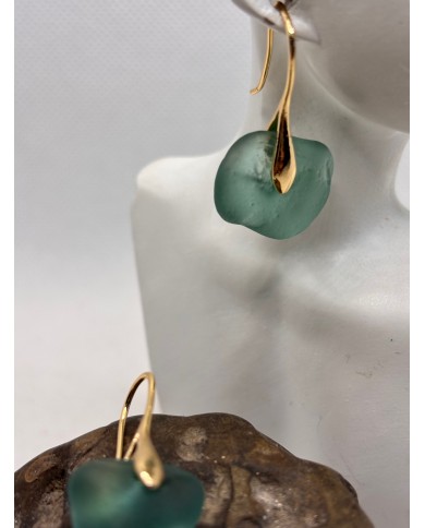 PENDIENTES ARTESANOS DE CRISTAL MARINO