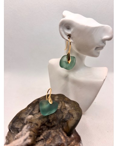 PENDIENTES ARTESANOS DE CRISTAL MARINO