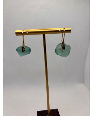 PENDIENTES ARTESANOS DE CRISTAL MARINO