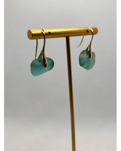 PENDIENTES ARTESANOS DE CRISTAL MARINO