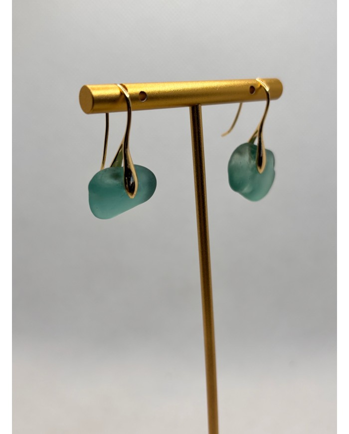 PENDIENTES ARTESANOS DE CRISTAL MARINO