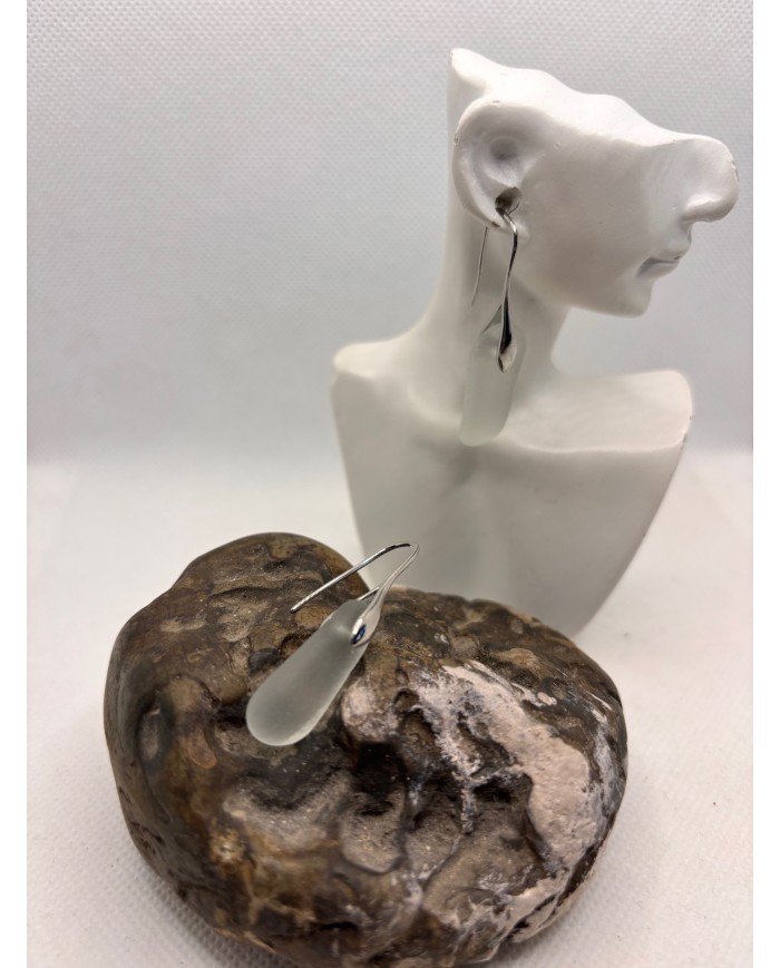 PENDIENTES ARTESANOS DE CRISTAL MARINO