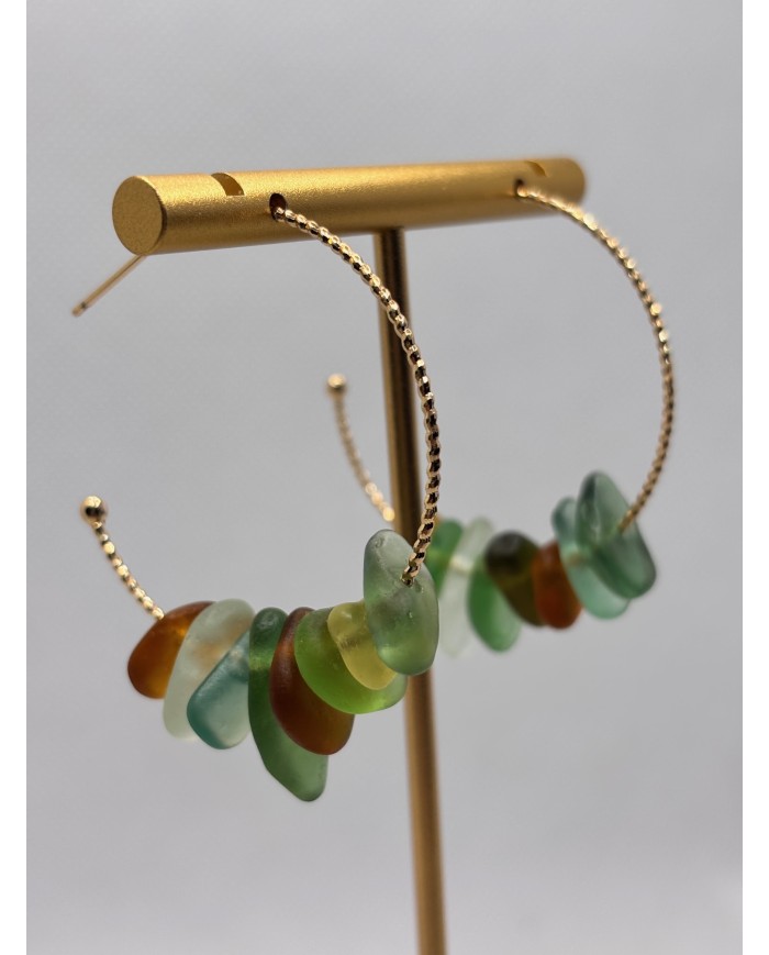 PENDIENTES ARTESANOS DE CRISTAL MARINO