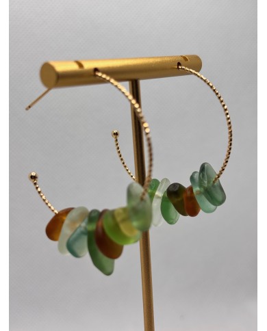 PENDIENTES ARTESANOS DE CRISTAL MARINO