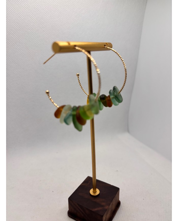 PENDIENTES ARTESANOS DE CRISTAL MARINO