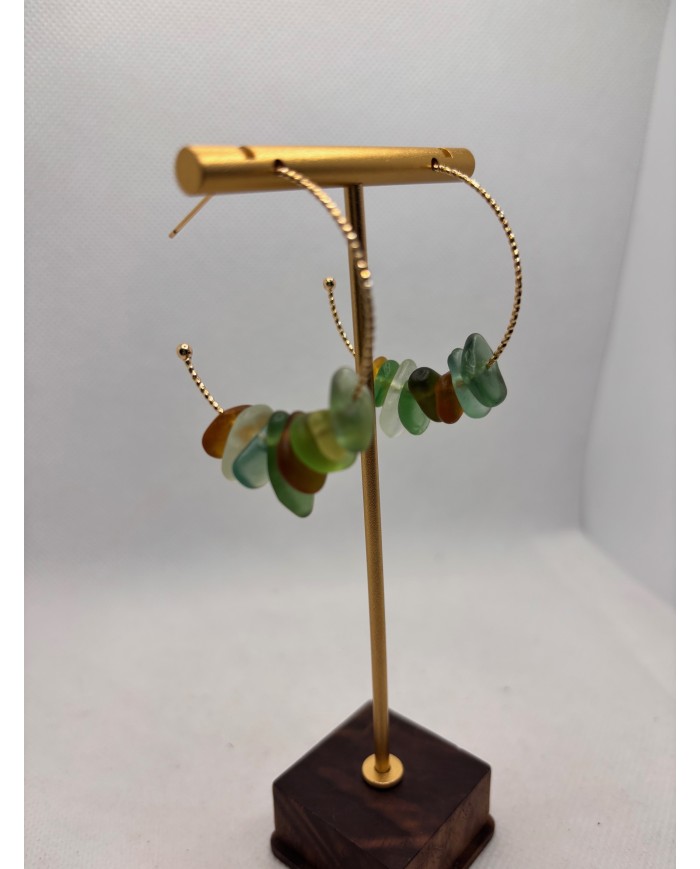 PENDIENTES ARTESANOS DE CRISTAL MARINO