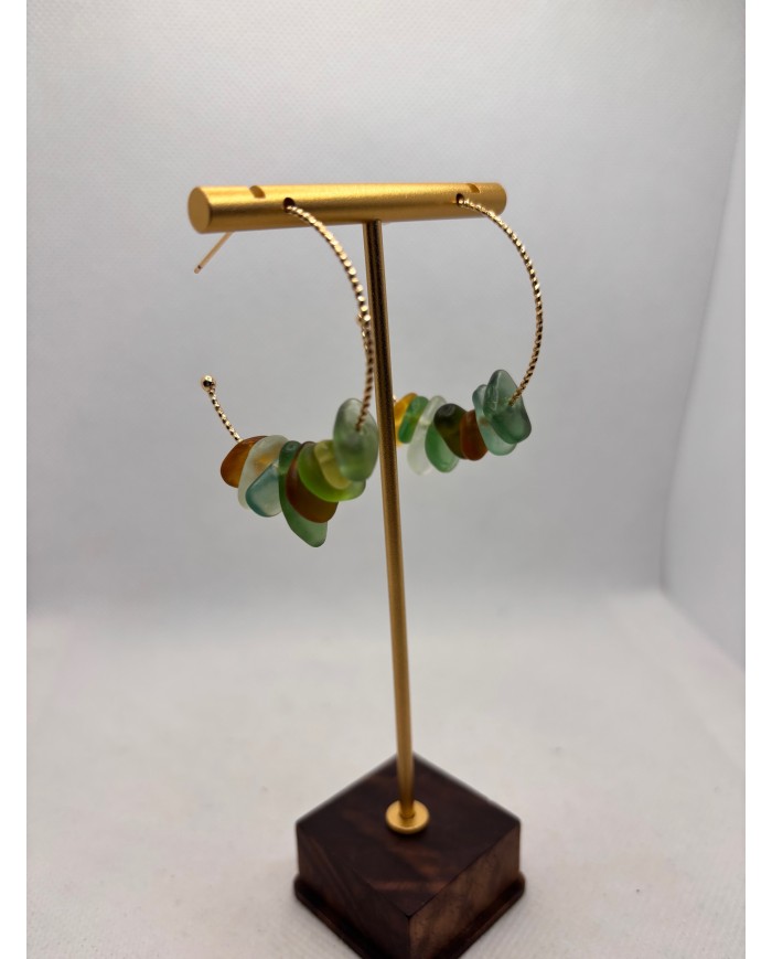 PENDIENTES ARTESANOS DE CRISTAL MARINO