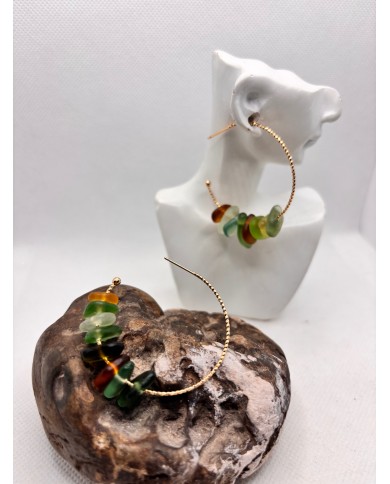 PENDIENTES ARTESANOS DE CRISTAL MARINO