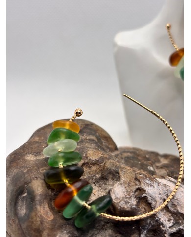 PENDIENTES ARTESANOS DE CRISTAL MARINO