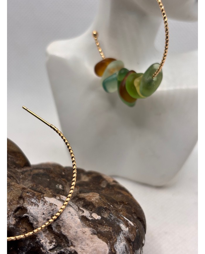 PENDIENTES ARTESANOS DE CRISTAL MARINO