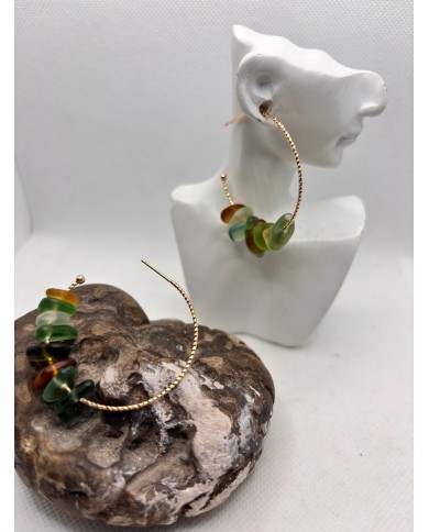 PENDIENTES ARTESANOS DE CRISTAL MARINO