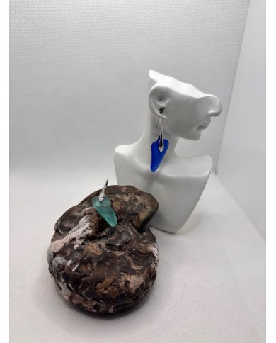 PENDIENTES DE CRISTAL MARINO o lágrimas de sirena