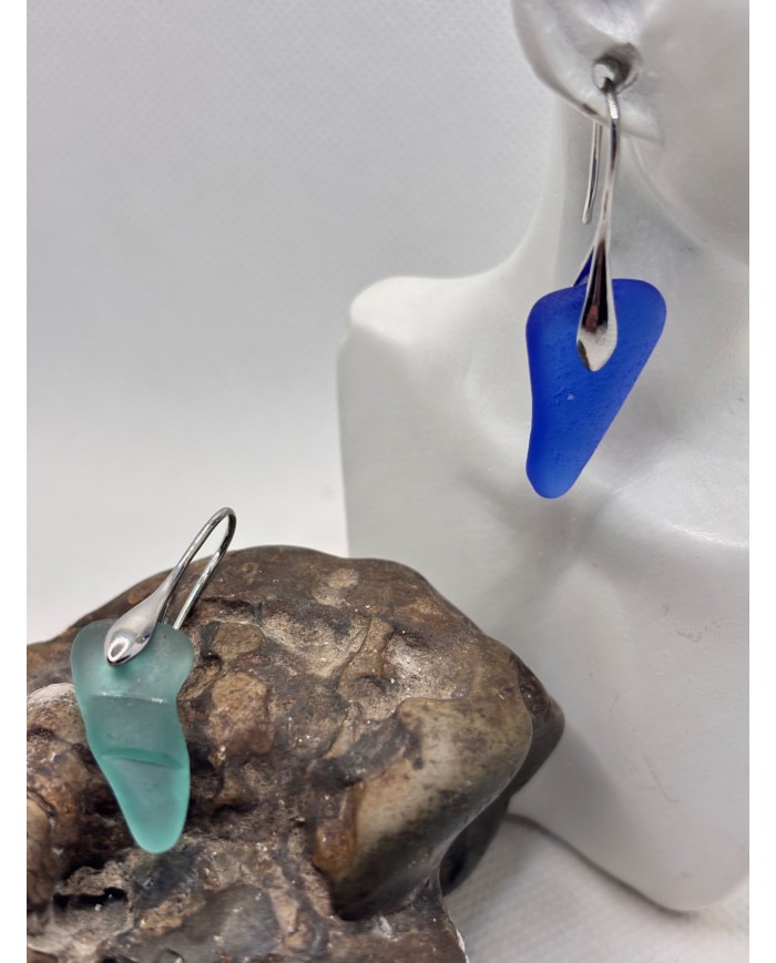 PENDIENTES DE CRISTAL MARINO o lágrimas de sirena