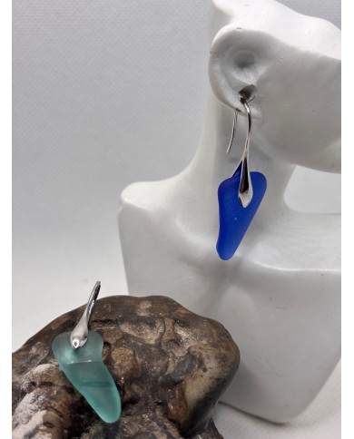 PENDIENTES DE CRISTAL MARINO o lágrimas de sirena