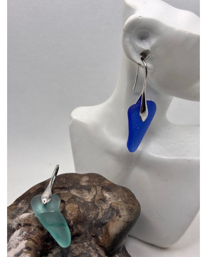 PENDIENTES DE CRISTAL MARINO o lágrimas de sirena