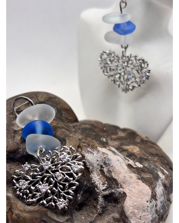 PENDIENTES DE CRISTAL MARINO ARTESANOS