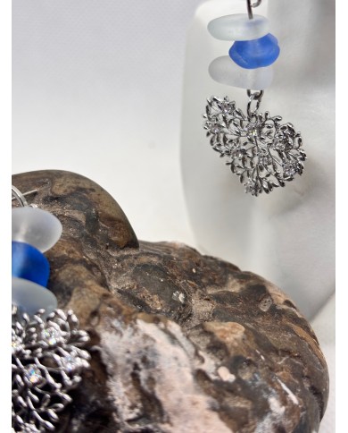 PENDIENTES DE CRISTAL MARINO ARTESANOS