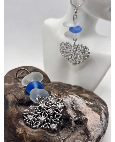 PENDIENTES DE CRISTAL MARINO ARTESANOS