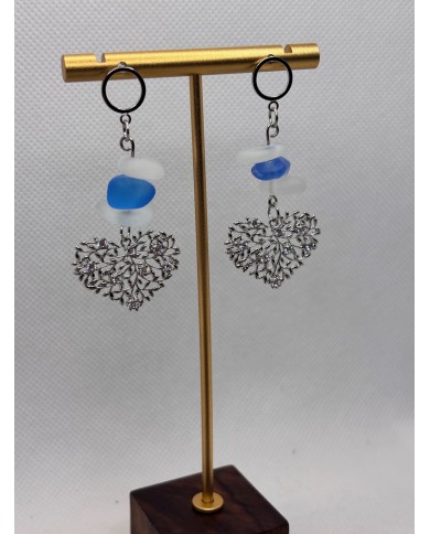 PENDIENTES DE CRISTAL MARINO ARTESANOS