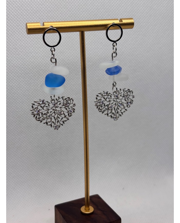 PENDIENTES DE CRISTAL MARINO ARTESANOS